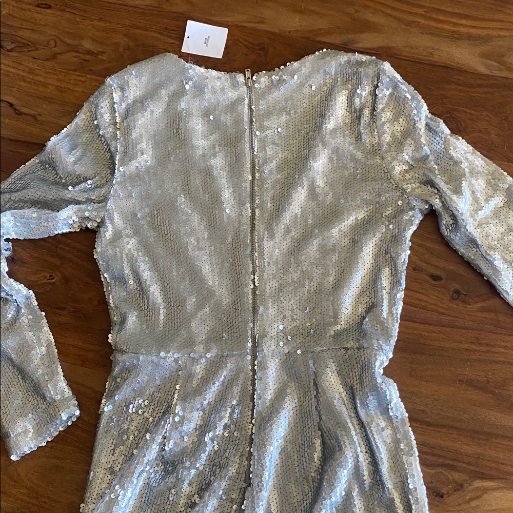 Urban Outfitters Silver Sequin Jumpsuit - Picture 2 of 9